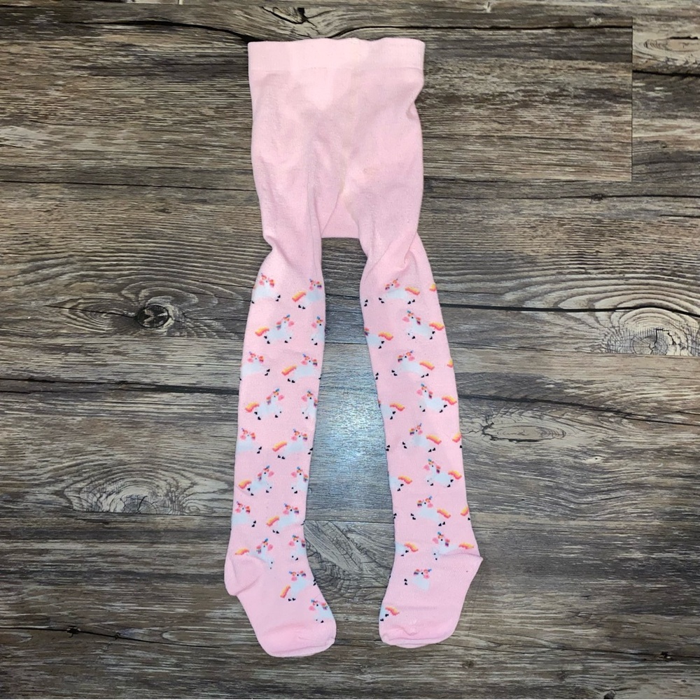 Pink Rainbow Unicorn Girls Tights